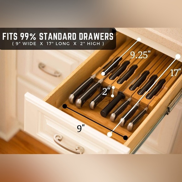 Budfay KNIFE BLOCK BAMBOO 12 KNIVES IN DRAW😍 - Picture 2 of 5